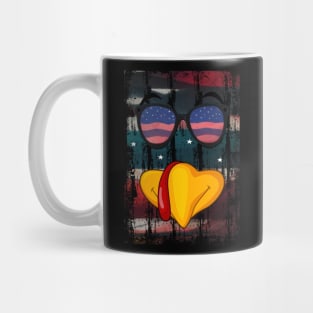 Turkey Thanksgiving American Flag Mug